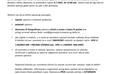 UPISI U PRVI RAZRED ZA ŠKOLSKU GODINU 2025./2026.