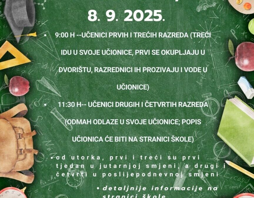 Početak školske godine 2025./2026.