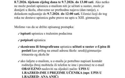 Uputa za online dostavu upisnica